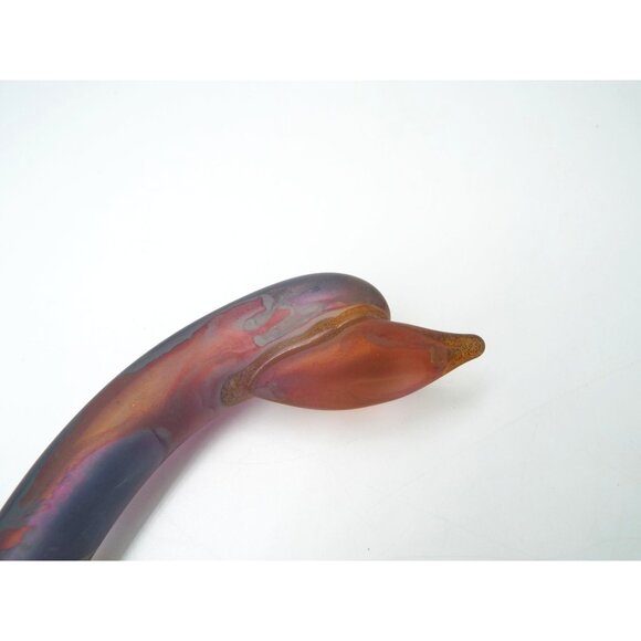 Rueven Nouveau Art Glass Hand Painted Satin Swan Figurine Paperweight - Picture 9 of 12